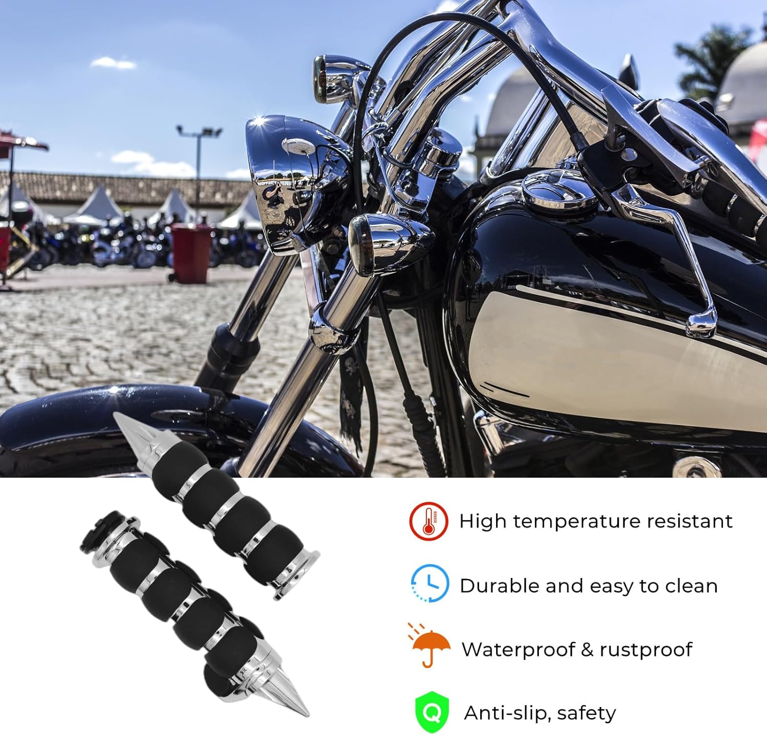 Empuñaduras de mano para motocicleta de 1 pulgada y 0.984 in, antideslizantes, universales, para Harley Davidson Street Glide Sportster 883 Road