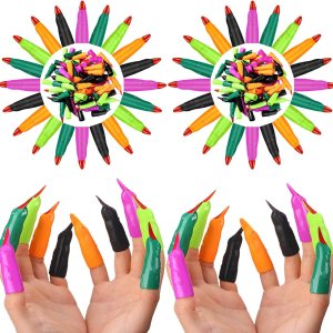 Sosation 150 piezas de dedos de bruja espeluznantes para cosplay, uñas falsas, zombi, divertidas, guiadas para niños, punteros de lectura, garras de Sosation 150 piezas de dedos de bruja espeluznantes para cosplay, uñas falsas, zombi, divertidas, guiadas para niños, punteros de lectura, garras de