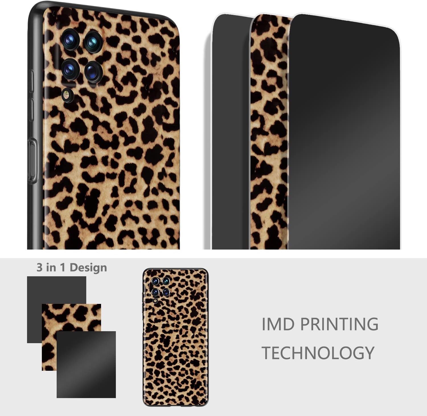 E Segoi Funda protectora para Samsung Galaxy A12, funda protectora con estampado de leopardo para Galaxy A12, suave a prueba de golpes, funda de