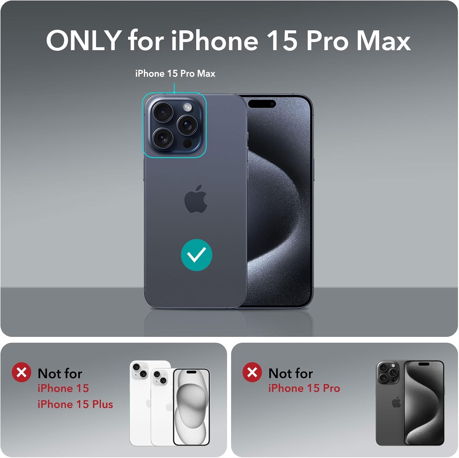 ESR Funda transparente para iPhone 15 Pro Max, funda delgada a prueba de golpes, resistente al amarilleo, delgada y transparente, funda para