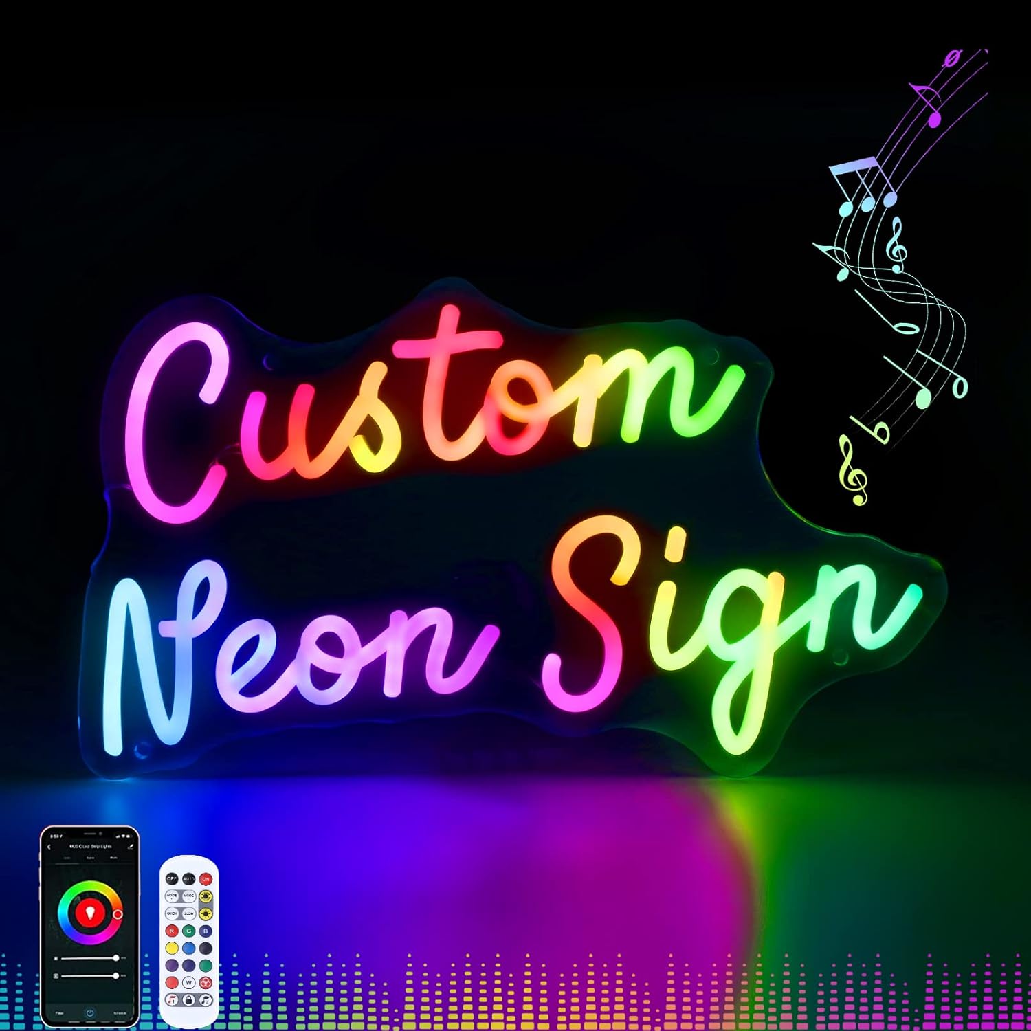 Lamomo Letreros de neón personalizables, letrero LED personalizable RGB, luces de neón coloridas regulables para decoración de pared, regalos de