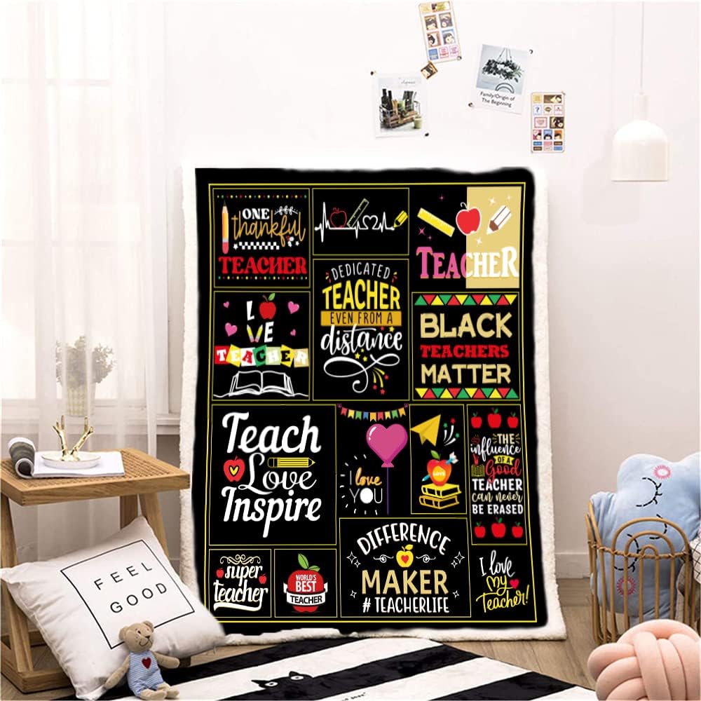 Manta negra para profesores, regalos de agradecimiento al profesor, regalos de graduación para el día del profesor para mujeres y hombres, la mejor