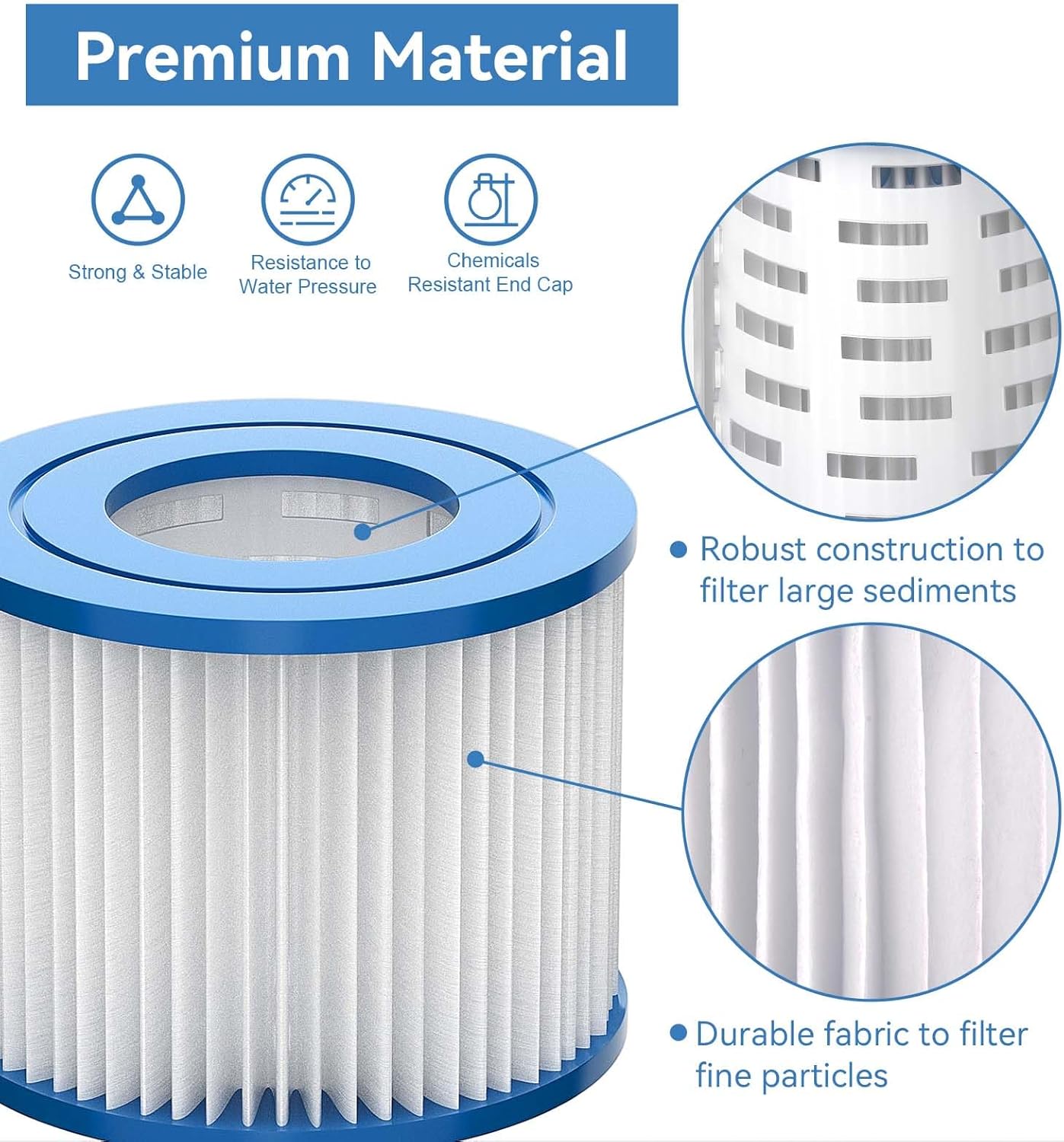 JDNRXO Cartucho de filtro para bañera de hidromasaje tipo VI, paquete de 6 filtros de spa compatibles con SaluSpa Coleman 90352E 58323 90427E y