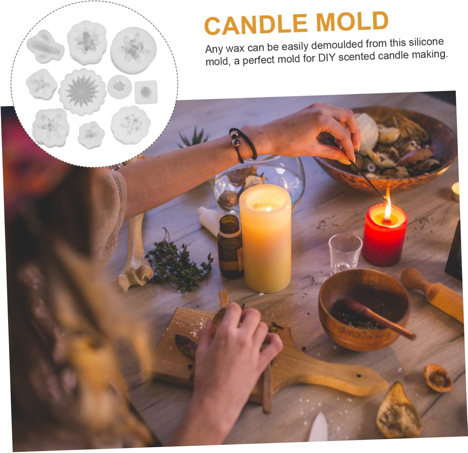 EXCEART 30 piezas de molde de jabón de resina epoxi molde de silicona para suculentas, moldes de cera para velas, molde de escritorio, decoración de