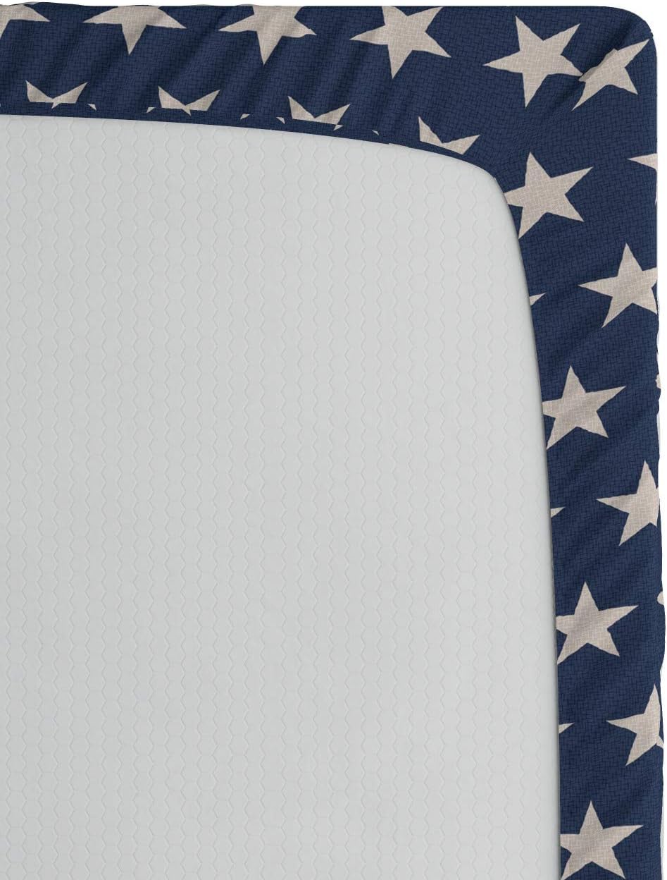Ambesonne Sábana bajera ajustable con diseño de estrella patriótica de la bandera estadounidense, diseño de libertad con temática de independencia,