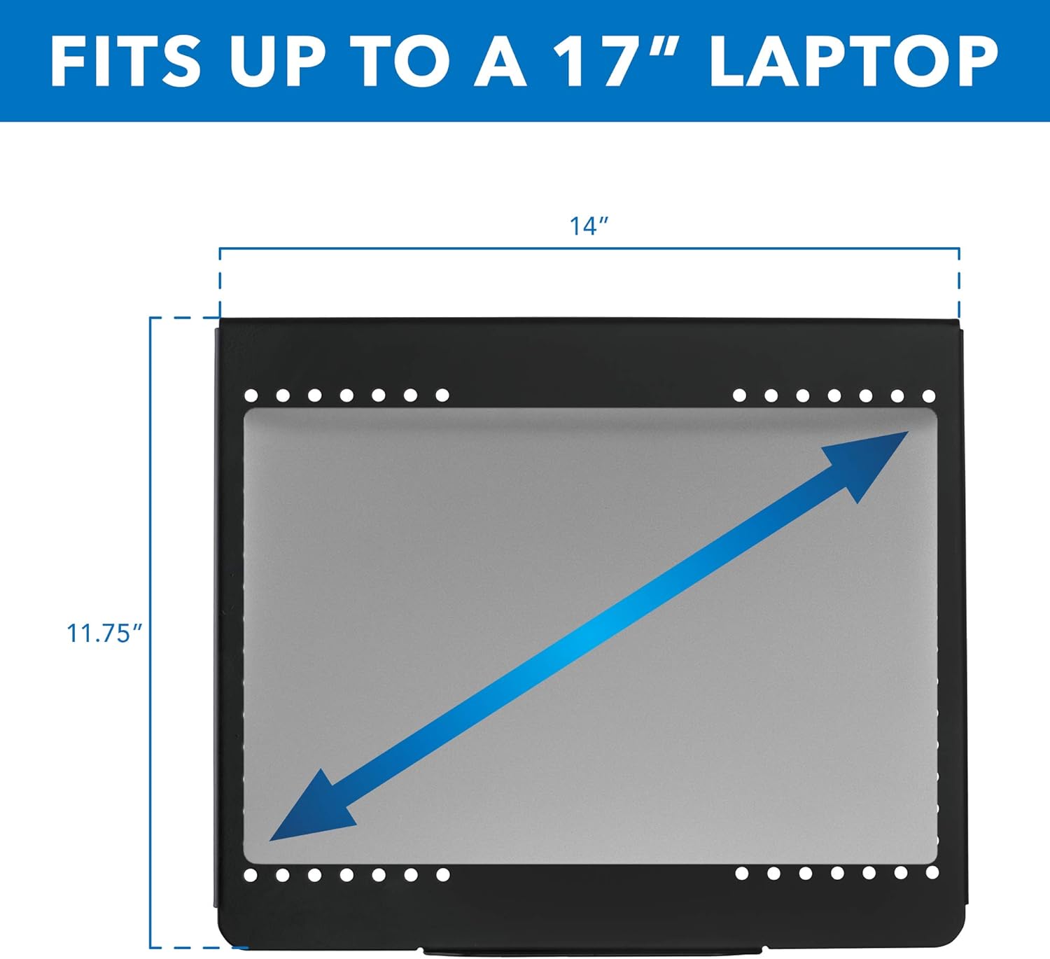 Mount-It! Soporte de escritorio para laptop, brazo de movimiento completo para laptop con bandeja ventilada, brazo de extensión ajustable de alta