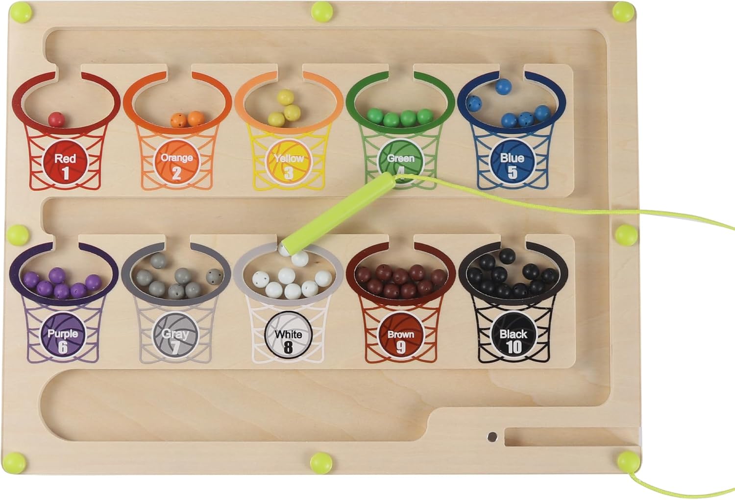 BIU Juguetes Montessori con números de color magnéticos, rompecabezas de madera con imán de madera, juegos de mesa, juguetes de conteo,