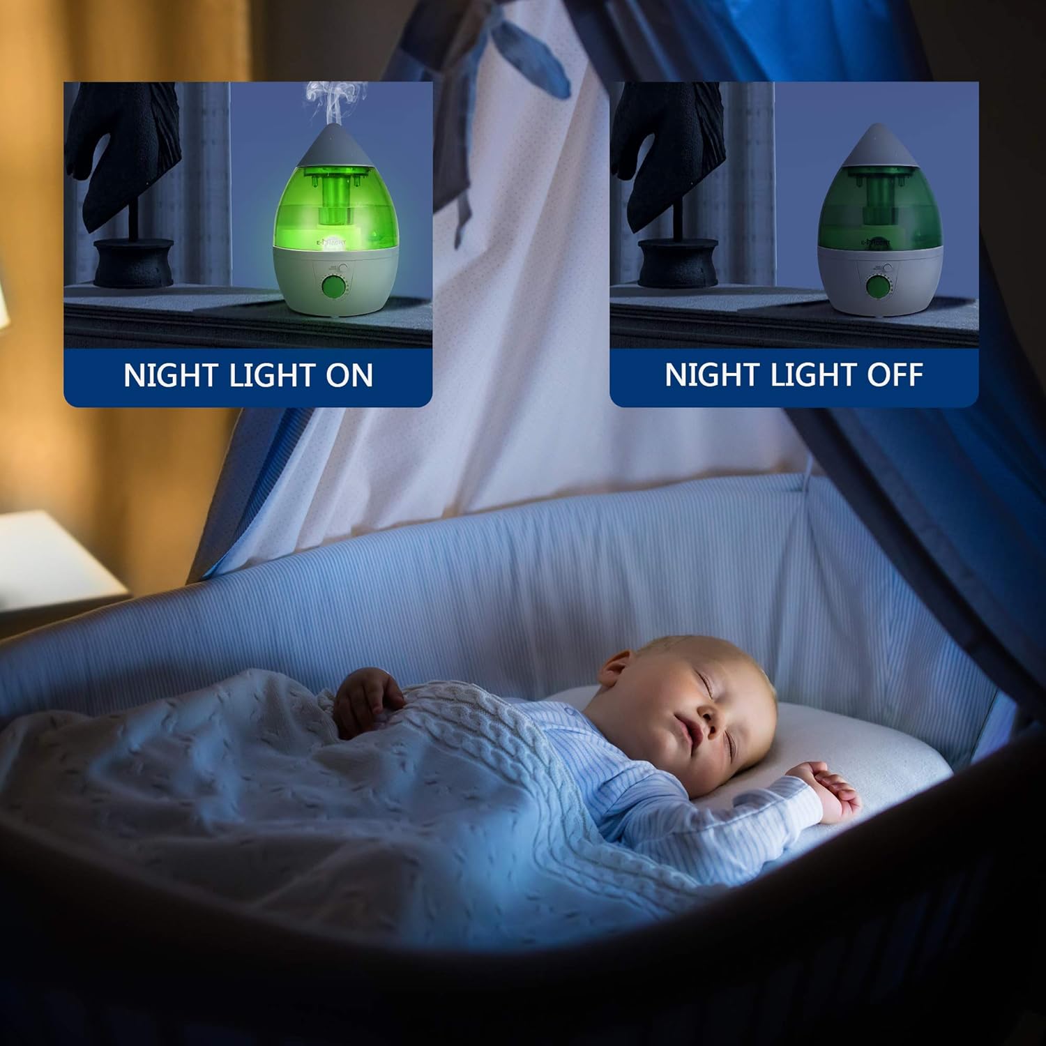 TRY & DO Humidificador de plantas pequeñas para interiores hasta 12 horas Humidificador de aire 1L con luz nocturna opcional humidificadores de