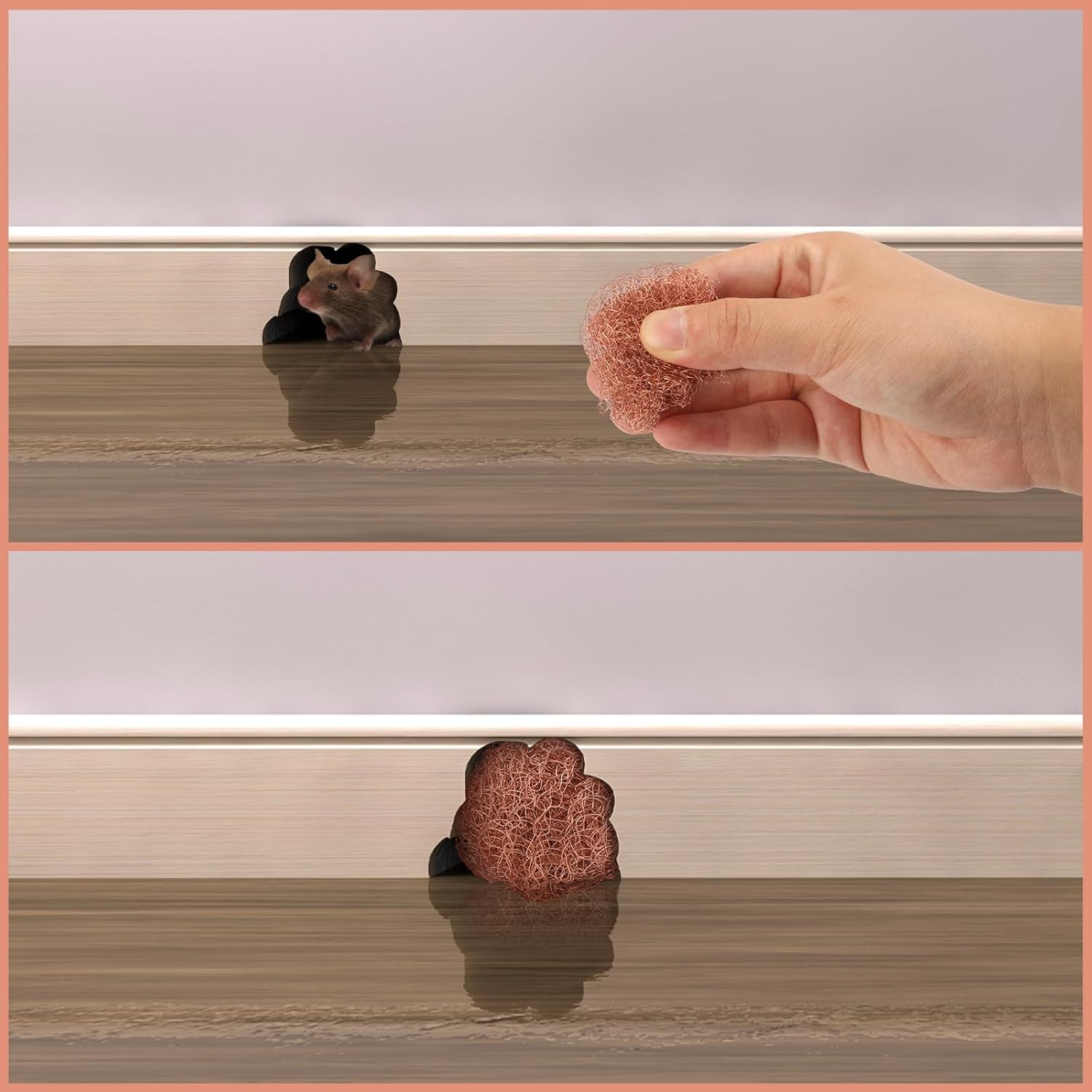 Malla de cobre de 5 pulgadas x 200 pies, rollo de malla de cobre para destilar, tejido de cobre de punto, relleno de agujero para ratón, malla de