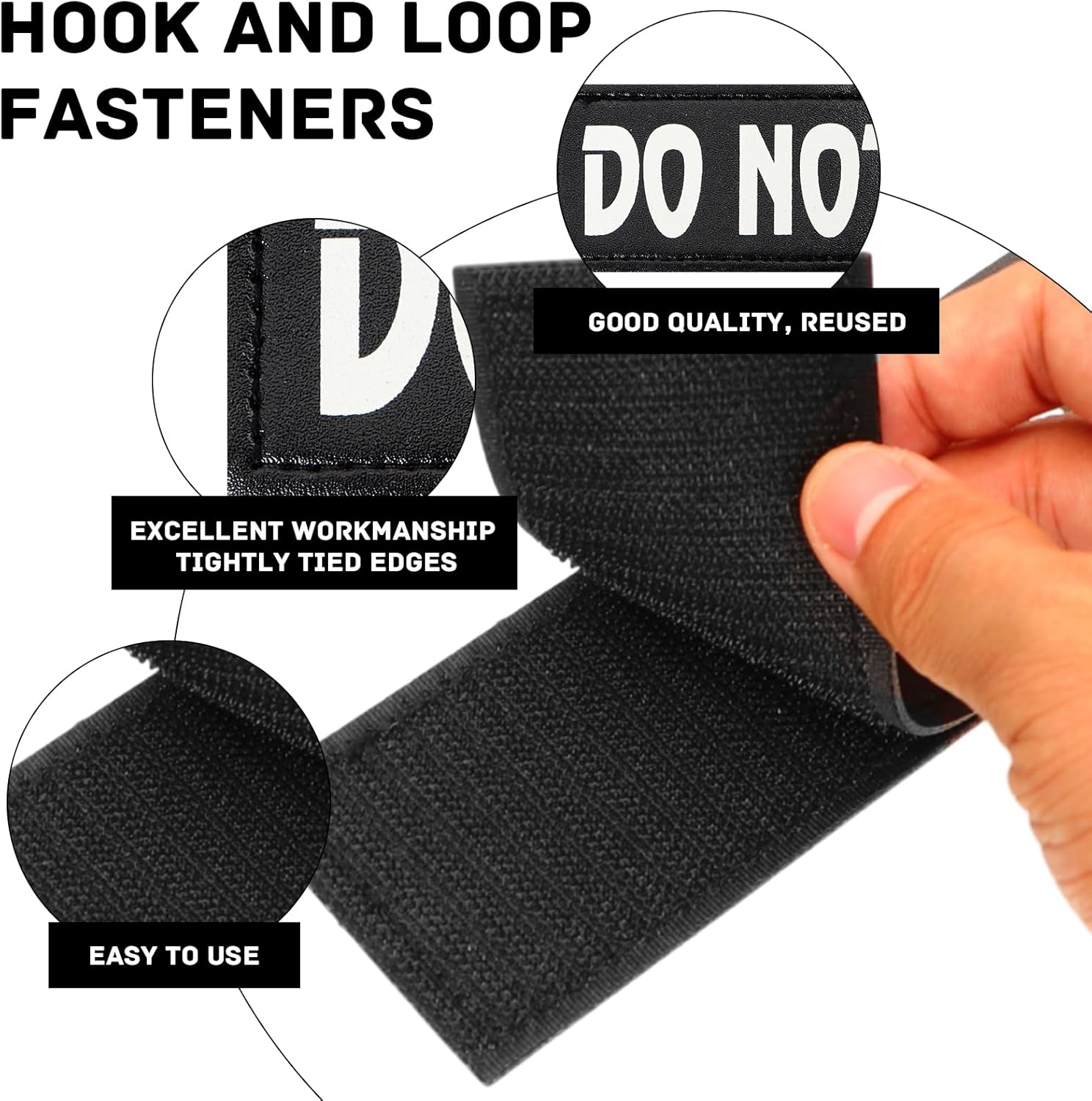 Paquete de 4 parches reflectantes para perros de servicio con gancho trasero, arnés táctico para perros en entrenamiento reflectantes y etiquetas