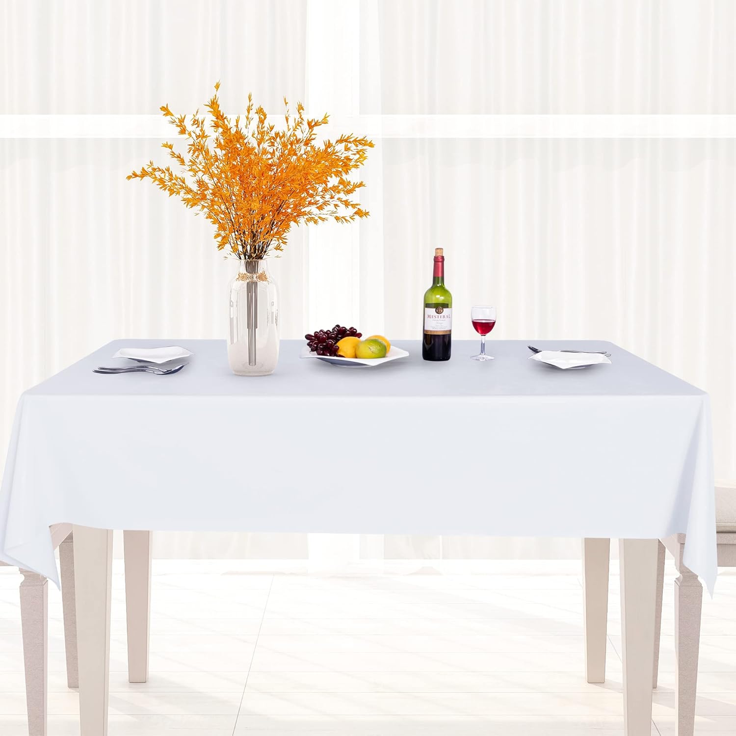 sancua – Mantel de cloruro de polivinilo 100% impermeable, a prueba de aceite y de derrames, mantel de comedor, bufé y campamento, fácil de limpiar