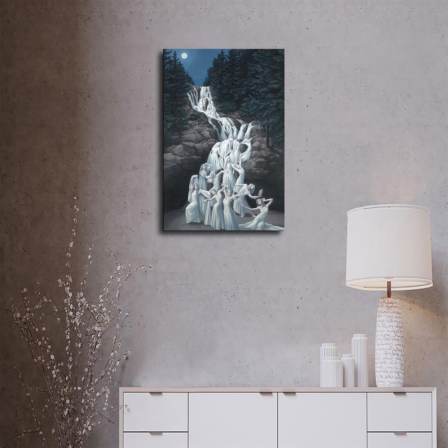 ELdtec Póster de baile acuático con ilusión visual surrealismo, moderno, lienzo decorativo para pared, póster estético para el hogar, sala de estar,