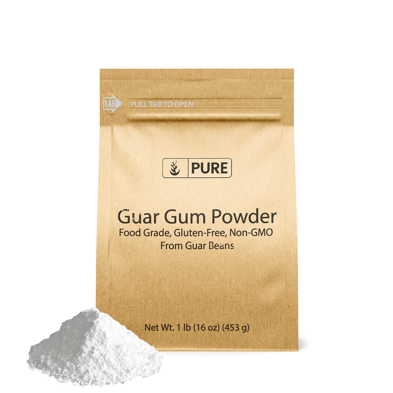 Pure Original Ingredients Goma de guar (1 libra) de guar, grado alimenticio, sin gluten