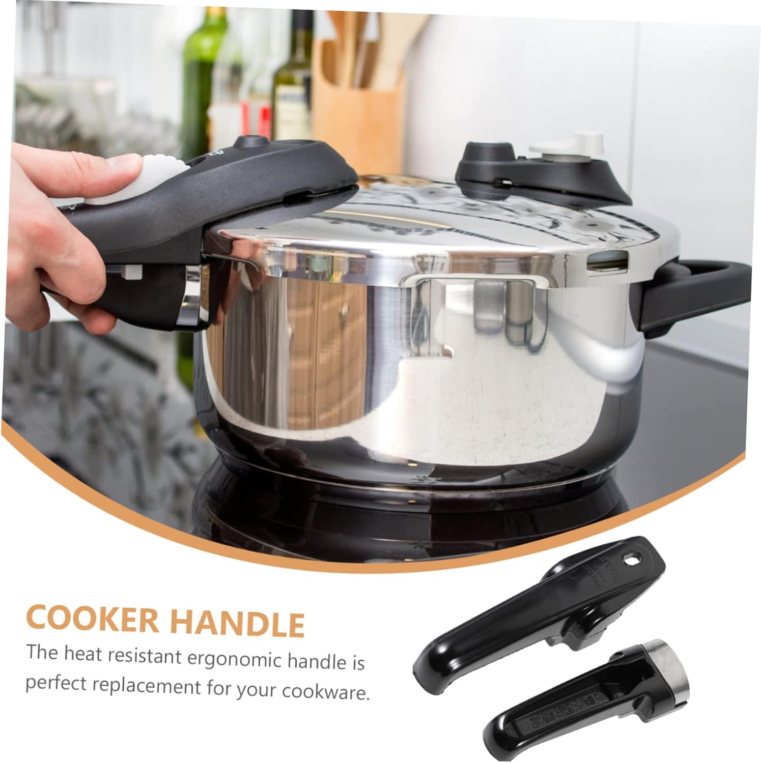 1 juego de olla a presión, mango de olla de ollas, olla de vapor, recipientes a presión, accesorios de cocina de metal, utensilios de cocina de tres