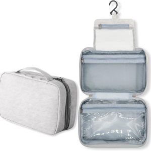 Lohifor Neceser, Gris, Neceser de viaje con gancho para colgar Lohifor Neceser, Gris, Neceser de viaje con gancho para colgar