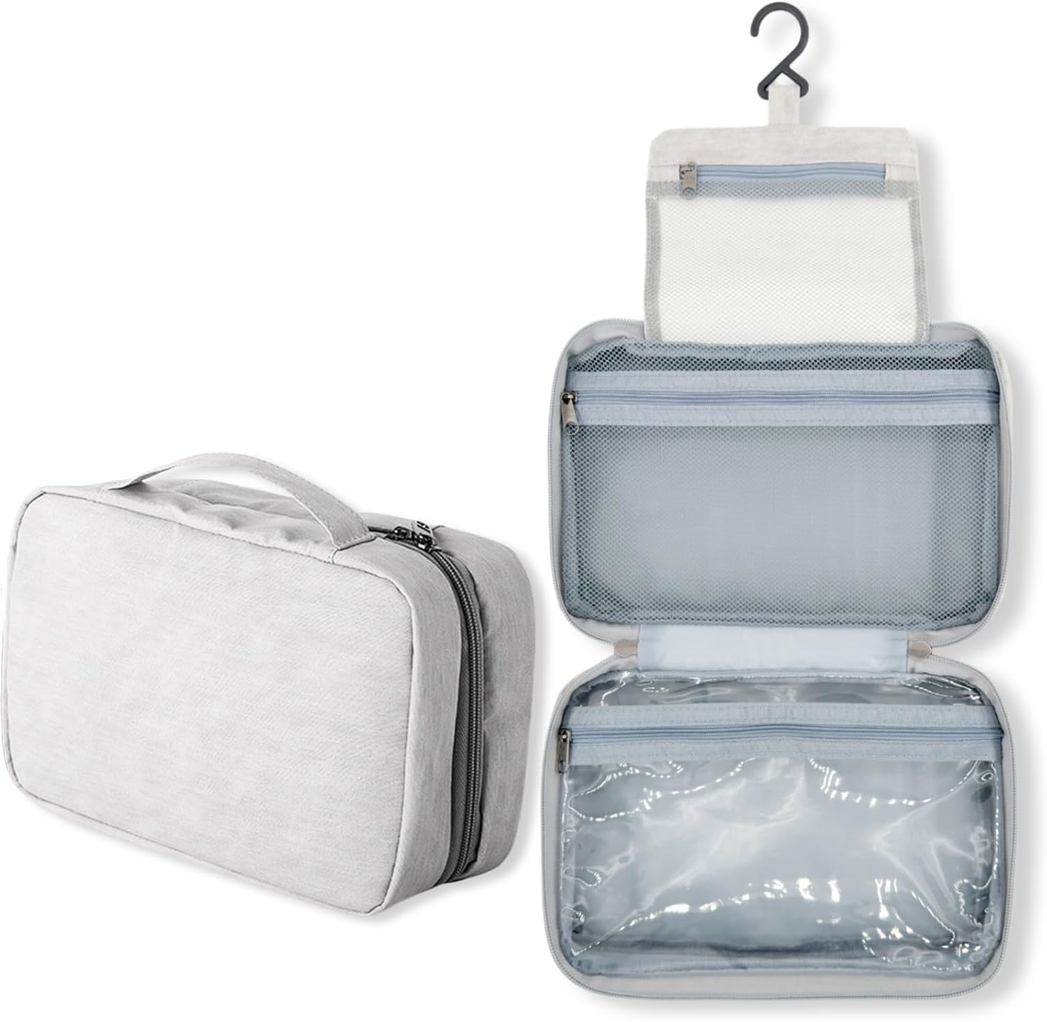 Lohifor Neceser, Gris, Neceser de viaje con gancho para colgar