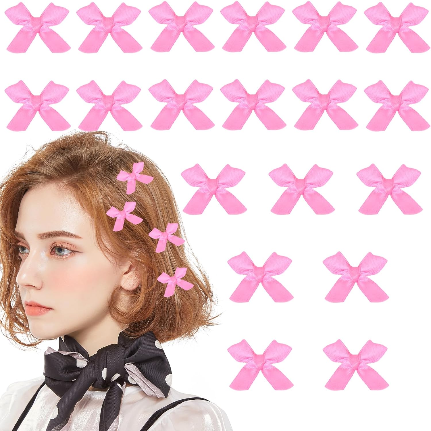 MHDGG 20 pinzas para el cabello con lazo pequeño y lindo para mujer, pinzas de pelo de color sólido, pinzas de cocodrilo para mujeres y niñas,