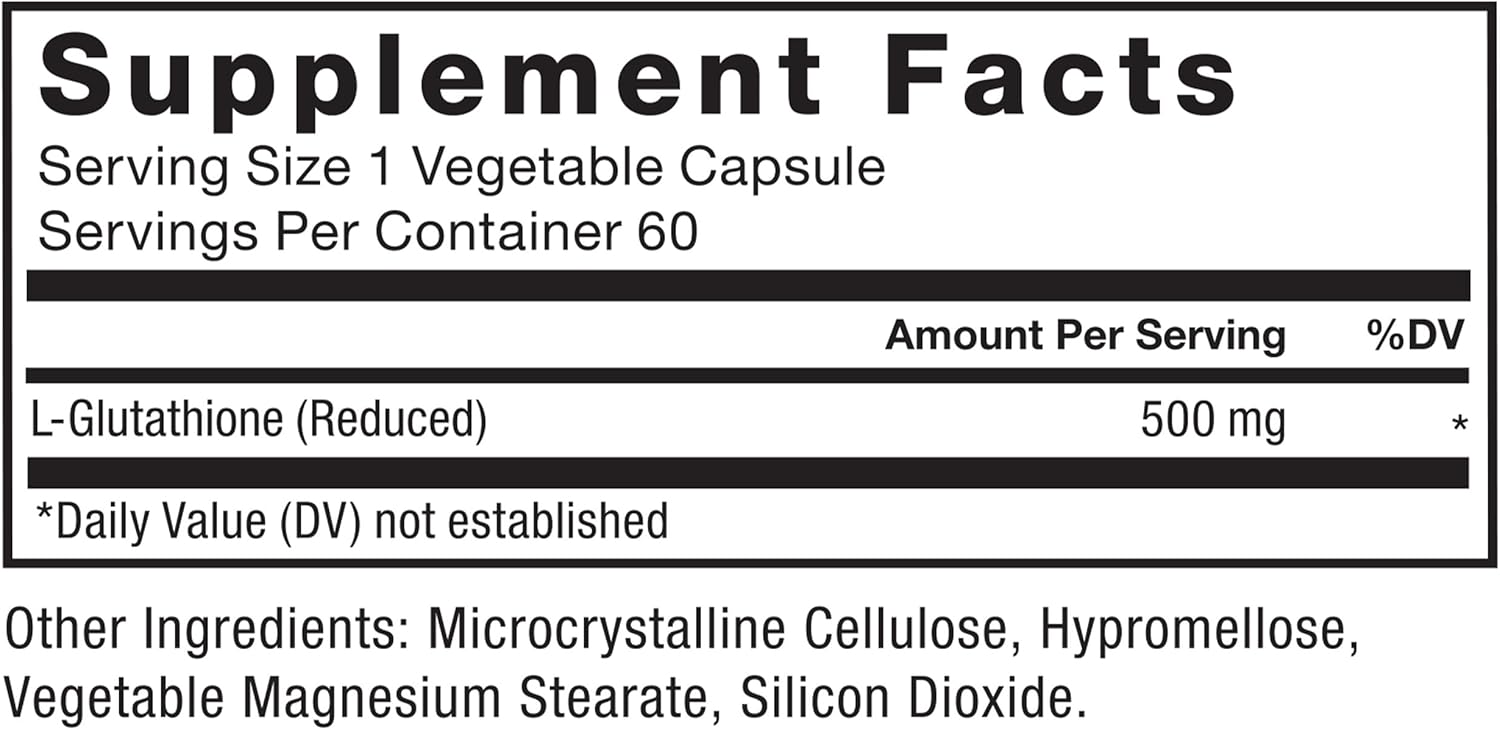 FORCE FACTOR Suplemento de glutatión, suplemento antioxidante con glutatión reducido de 500 mg para una absorción y eficacia superiores, forma