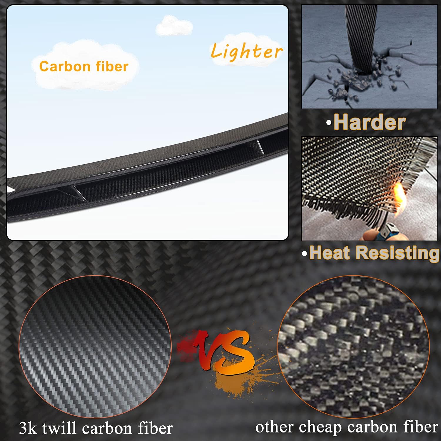 Borde de parachoques delantero de fibra de carbono para Mercedes Benz Clase C W206 C205 A205 C43 AMG 2019-2021 Protector divisor de alerón de