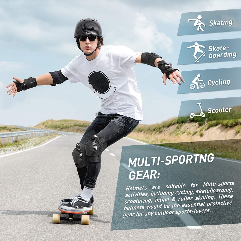 JBM Skateboard Helmet Bike Helmet Skate Helmet Skateboarding Helmet Scooter Helmets for Roller Skate Inline Skating Longboard