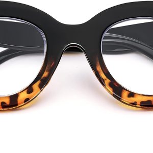 FEISEDY Gafas de lectura retro de gran tamaño con bloqueo de luz azul ojo de gato, marco grueso, antirreflejos, lectores digitales antifatiga ocular FEISEDY Gafas de lectura retro de gran tamaño con bloqueo de luz azul ojo de gato, marco grueso, antirreflejos, lectores digitales antifatiga ocular