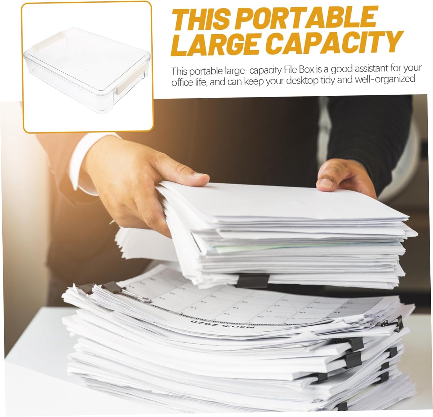 MAGICLULU Caja de plástico Contenedores de almacenamiento de fotos Contenedores de documentos para organizar documentos, organizador de documentos,