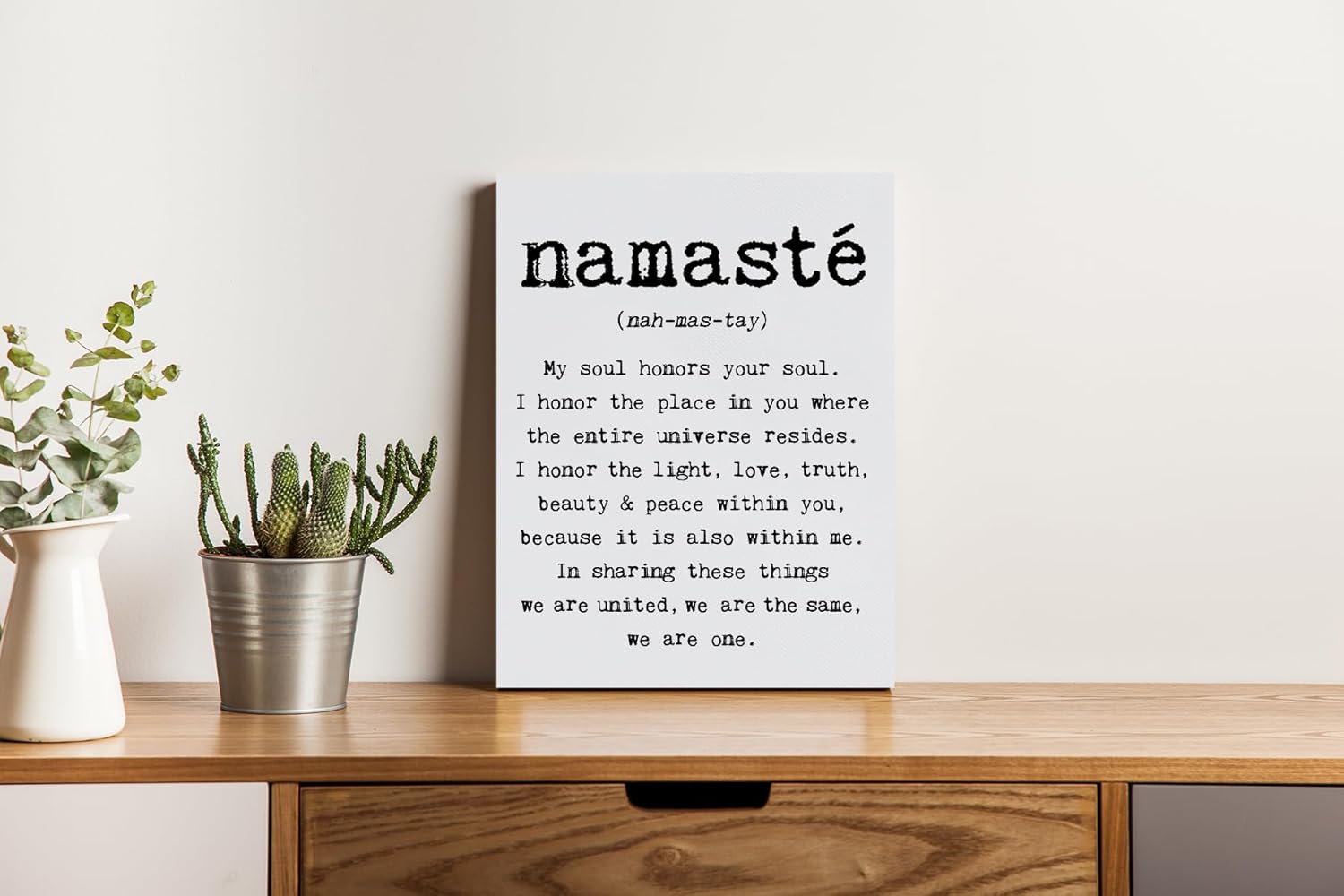Nogrit Namaste Meaning Mindfulness Zen Yoga – Arte de pared de 11 x 14 pulgadas, decoración temática de meditación para el hogar, dormitorio, sala