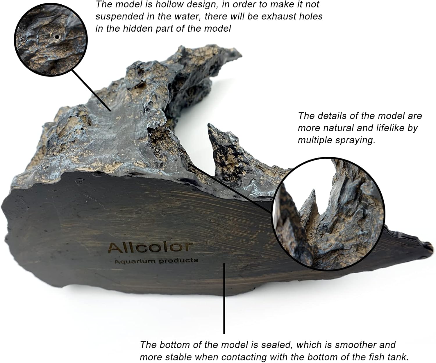 Rocas decorativas para pecera. Modelo de decoración de acuario. Paisaje acuático superior fácil (Soul Canyon-16 pulgadas)