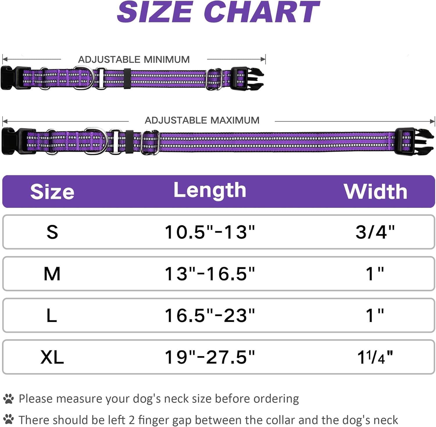 Martingale – Collar para perro, collar reflectante de nailon ajustable con hebilla. Sin tirones para perros pequeños, medianos y grandes. Evita que