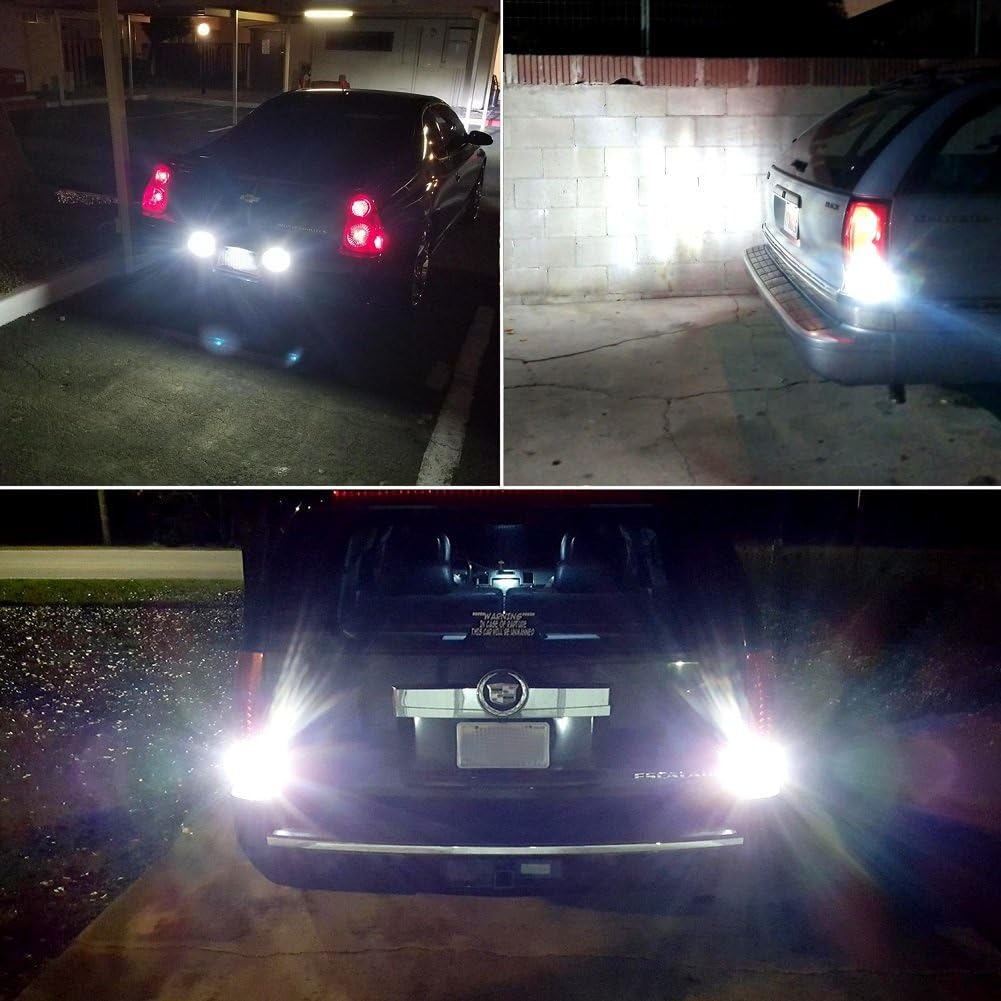 4 bombillas LED muy brillantes de 9 a 30 V 3014 54-SMD, color blanco xenón , Blanco Xenón