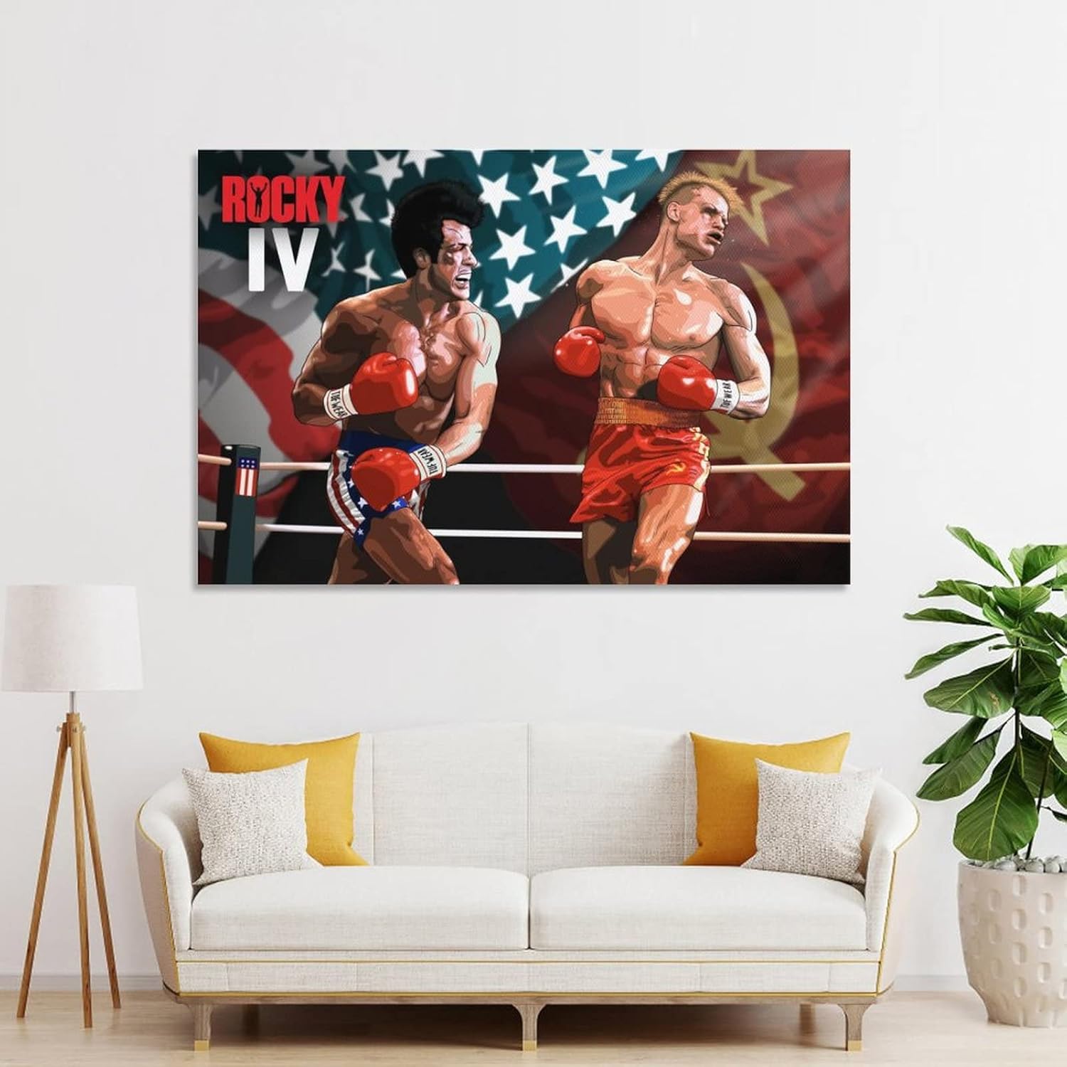 Póster de película Rocky Iv, póster de arte en lienzo y arte de pared, póster moderno para decoración de dormitorio familiar, 24 x 36 pulgadas (23.6