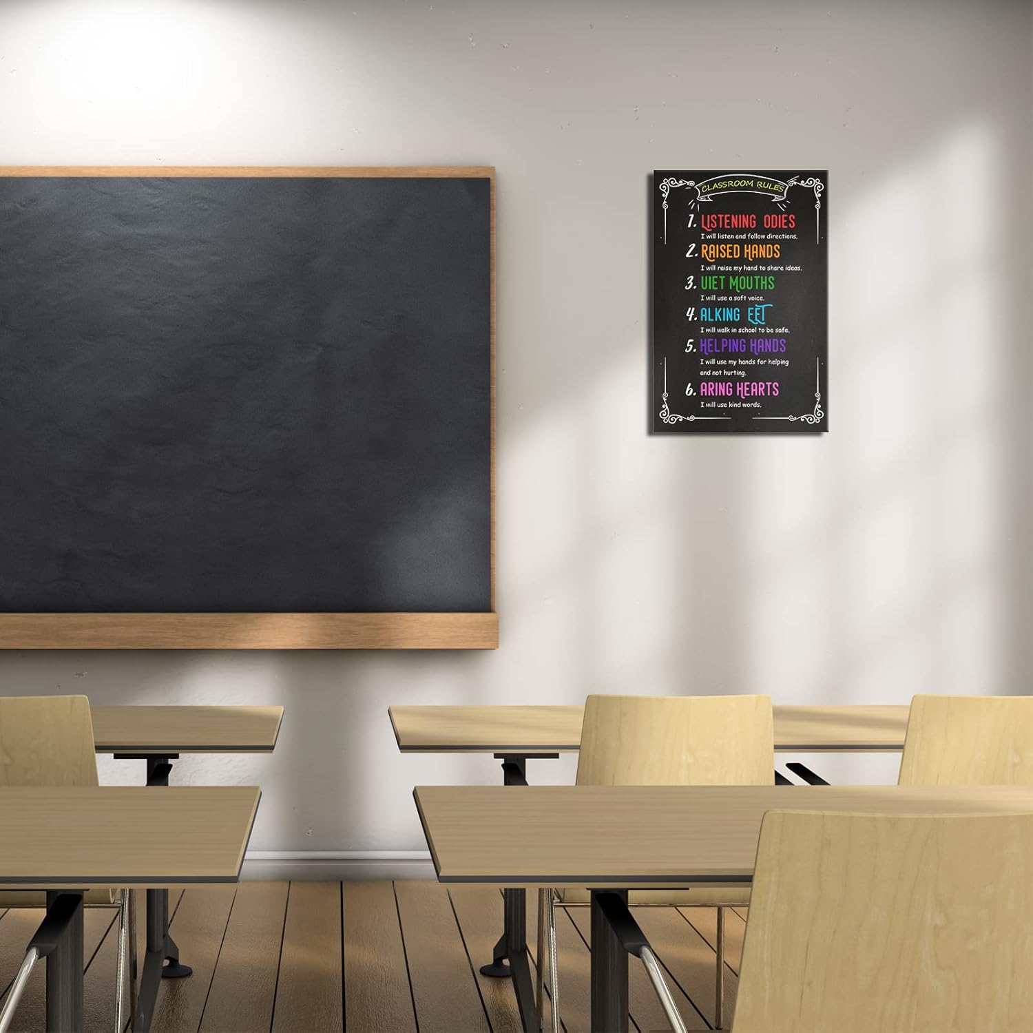 Busmko Lienzo decorativo para pared con regla de aula para estudiante, estudio, aprendizaje, pintura, decoración para escuela primaria, secundaria,