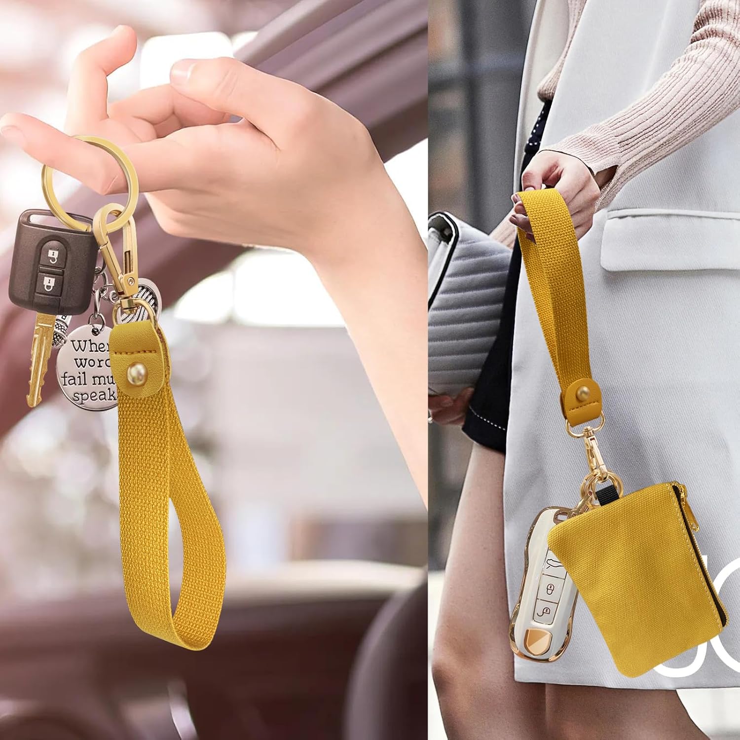 BuitBoll Llavero de pulsera, cartera y cartera para muñeca, llavero para hombres y mujeres