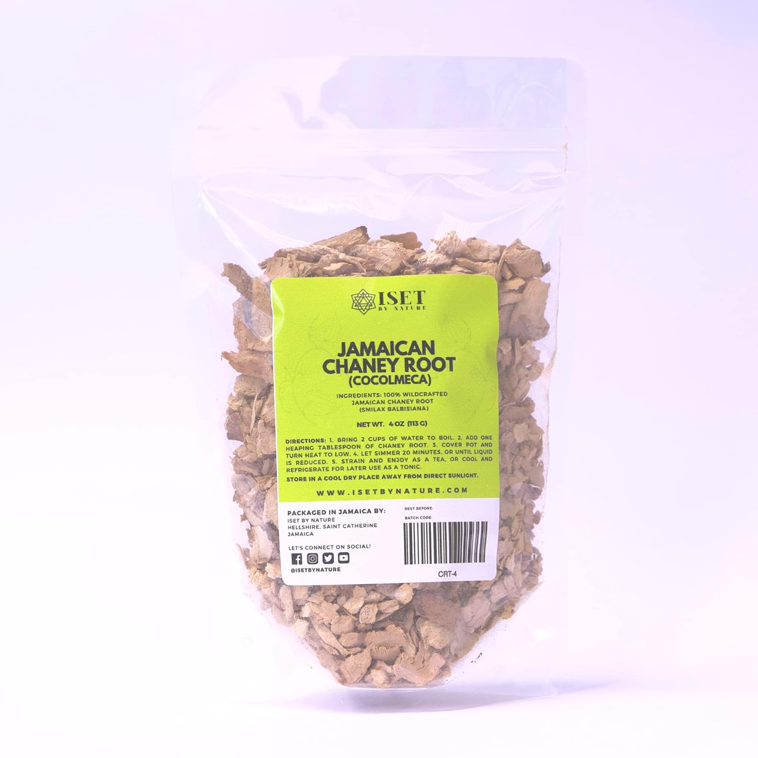 Iset By Nature Té Jamaicano de Raíz Chaney  Cocolmeca  Raíz Cadenada  Smilax balbisiana  Sarsaparilla  Zarzaparilla