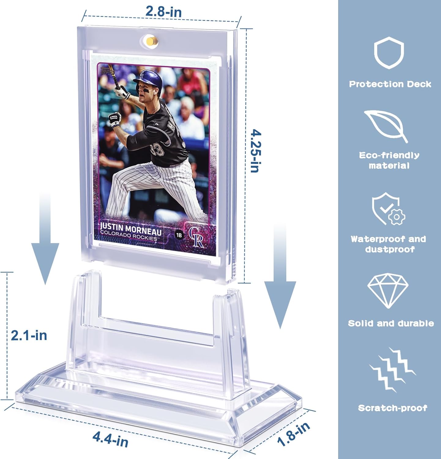 Portatarjetas magnéticos de 24 quilates para tarjetas intercambiables, tarjeteros de béisbol de acrílico de 35 puntos con 24 soportes para tarjetas,