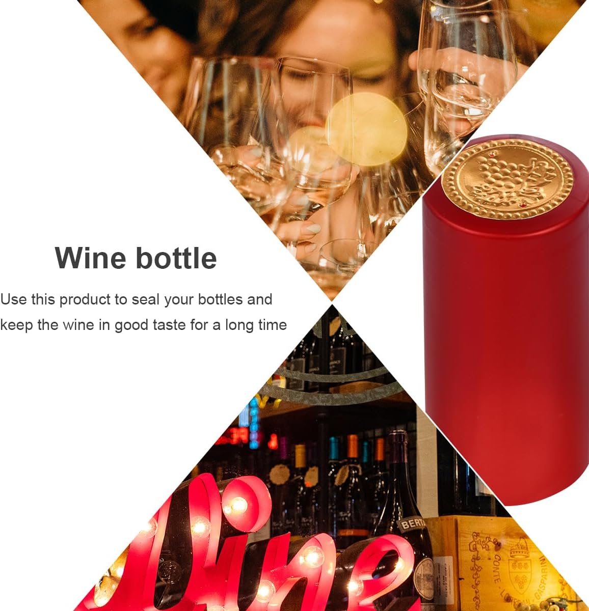 NUOBESTY 100 cápsulas termorretráctiles para botellas de vino, tapas retráctiles, envoltura retráctil de vino, cápsulas de botellas de vino, tapas