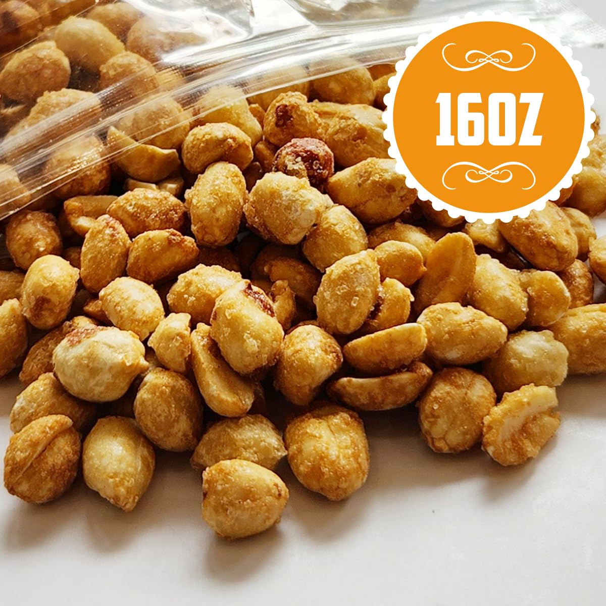 Cacahuetes tostados con miel, 16 onzas, deliciosos aperitivos dulces y salados hechos con miel real y nueces tostadas para crujir irresistible,
