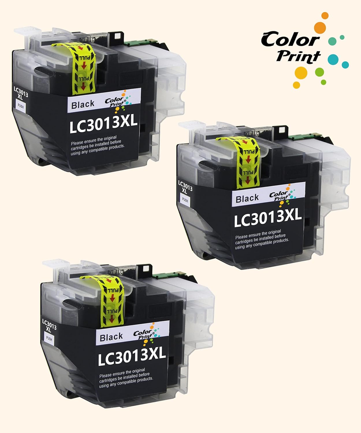 ColorPrint – Cartucho de tinta de repuesto compatible con Brother LC3013XL 3013BK LC3013BK LC3013 XL LC3011 LC3011BK para impresora MFC-J487DW