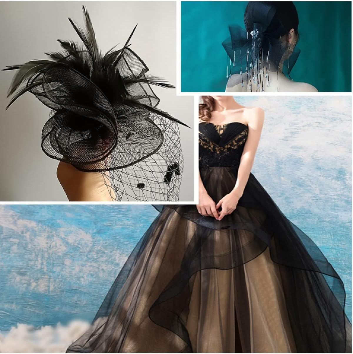 Trenza suave de crin de caballo de 2 pulgadas y 50 yardas para costura, vestido de boda, falda de baile, accesorios de corte (negro)