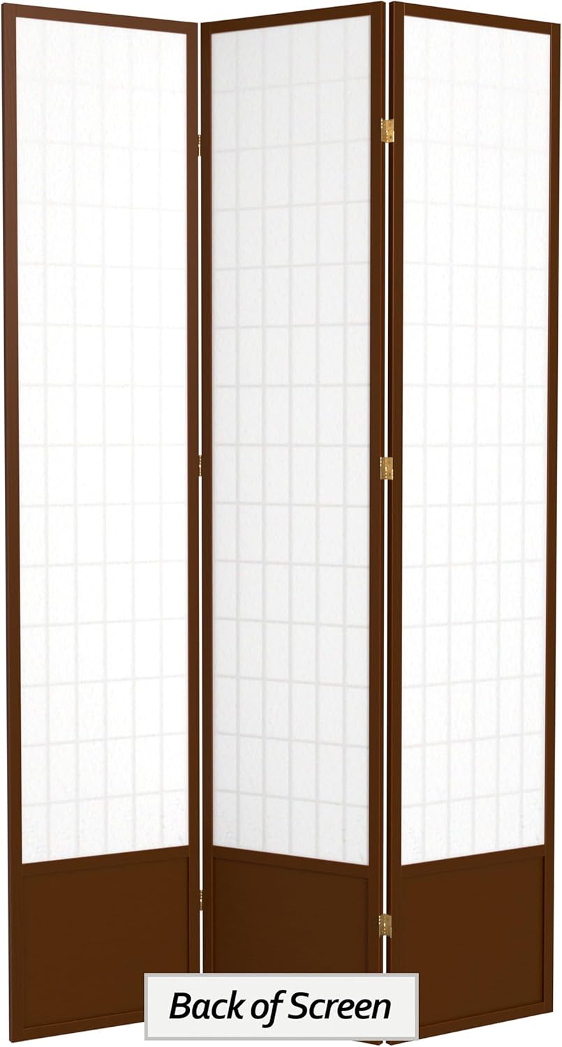 Oriental Furniture – Pantalla Shoji de 7 pies de alto, color nogal, 3 paneles