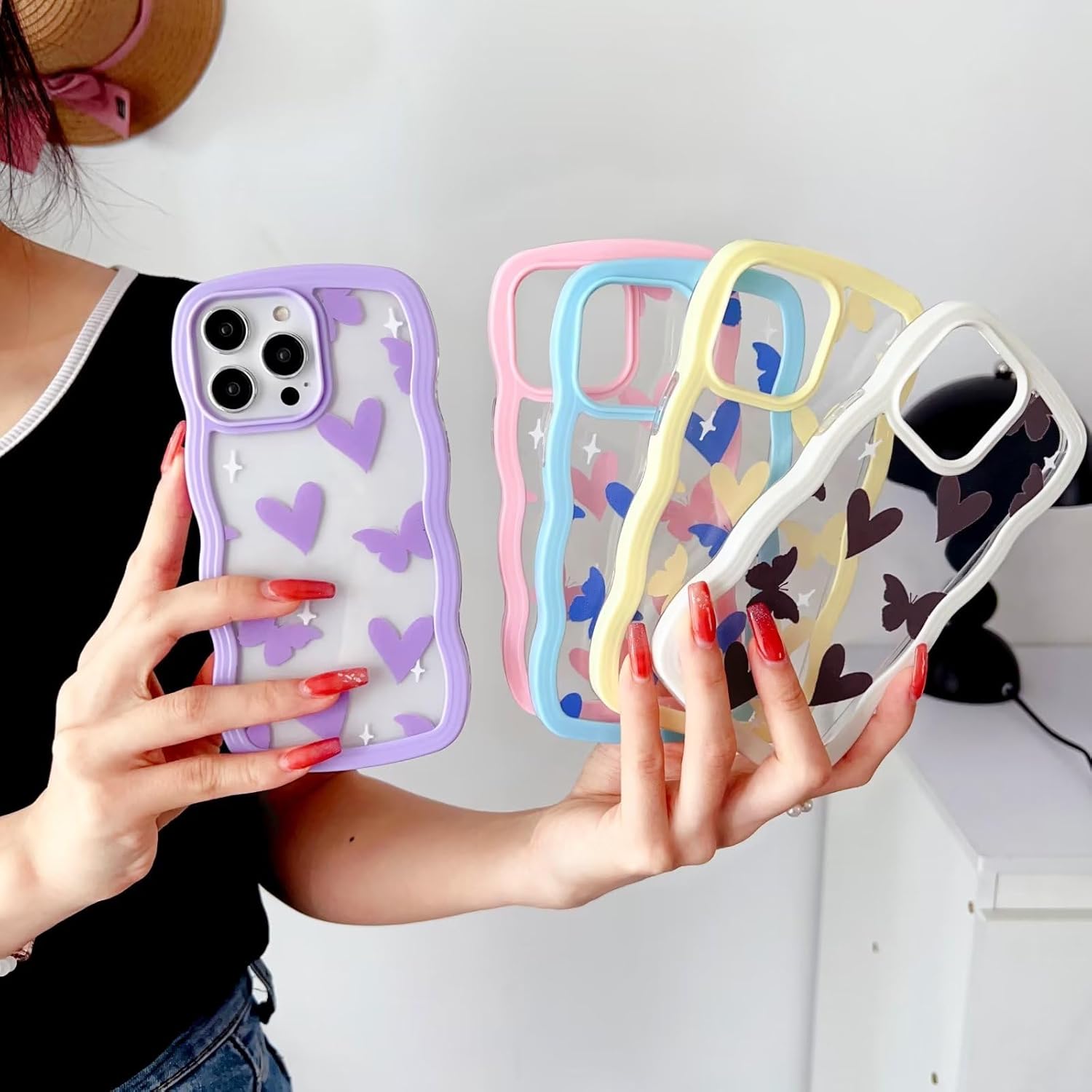 Tzomsze Fundas para iPhone 11 Pro Max con forma de marco rizado y bonito patrón estético, funda delgada y suave de TPU a prueba de golpes para