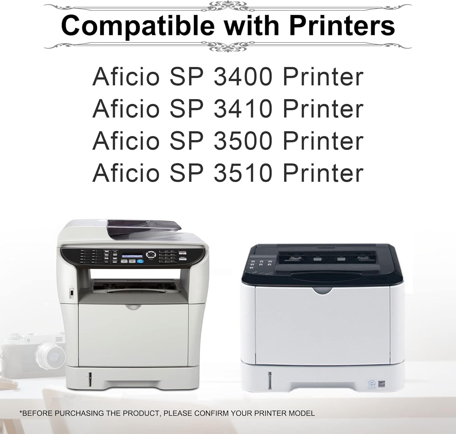 Repuesto compatible para cartucho de tóner Ricoh SP 3400LA 406464 (negro), funciona con cartucho de tóner de impresora SP 3400 3410 3500 3510,