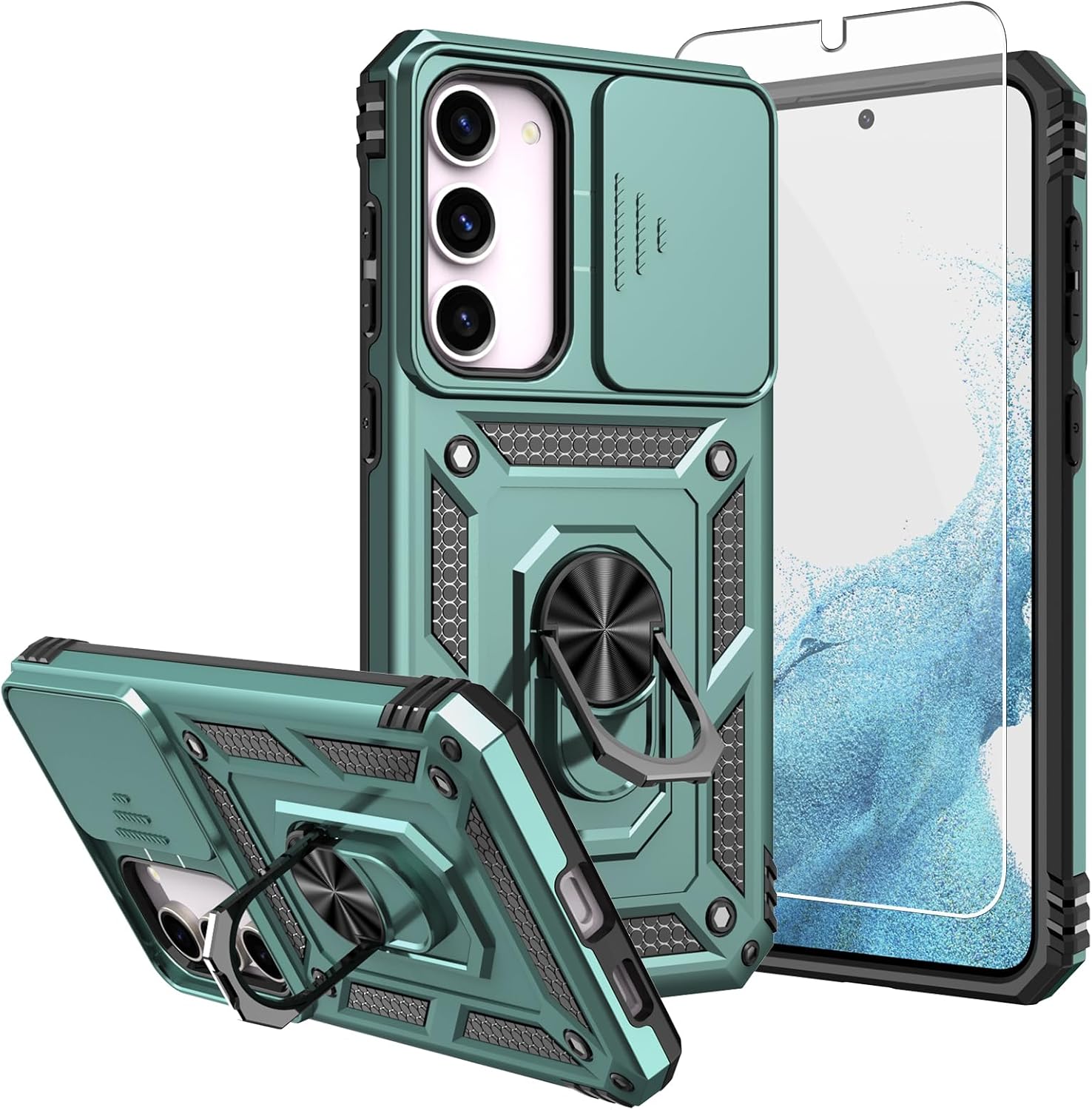 Funda para Galaxy S23 Plus, Samsung Galaxy S23 Plus, con protectores de pantalla HD y funda para cámara, grado militar de 16 pies. Funda a prueba de