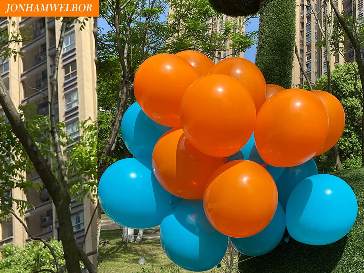 Jonhamwelbor Paquete de 100 globos de látex turquesa y verde azulado de 12 pulgadas para cumpleaños, compromiso, baby shower, fiesta, decoración de