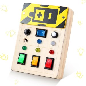 Asweets Montessori – Tabla de actividades para niños pequeños, tablero de madera con interruptores de luz LED, juguetes sensoriales para autismo, Asweets Montessori – Tabla de actividades para niños pequeños, tablero de madera con interruptores de luz LED, juguetes sensoriales para autismo,