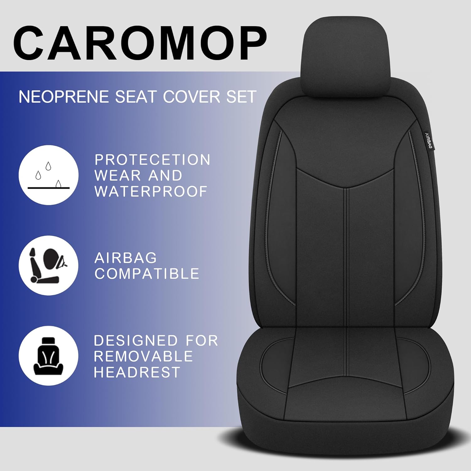 Funda impermeable para asiento de automóvil, fundas de asiento de neopreno para automóviles, fundas interiores de automóvil compatibles con banco