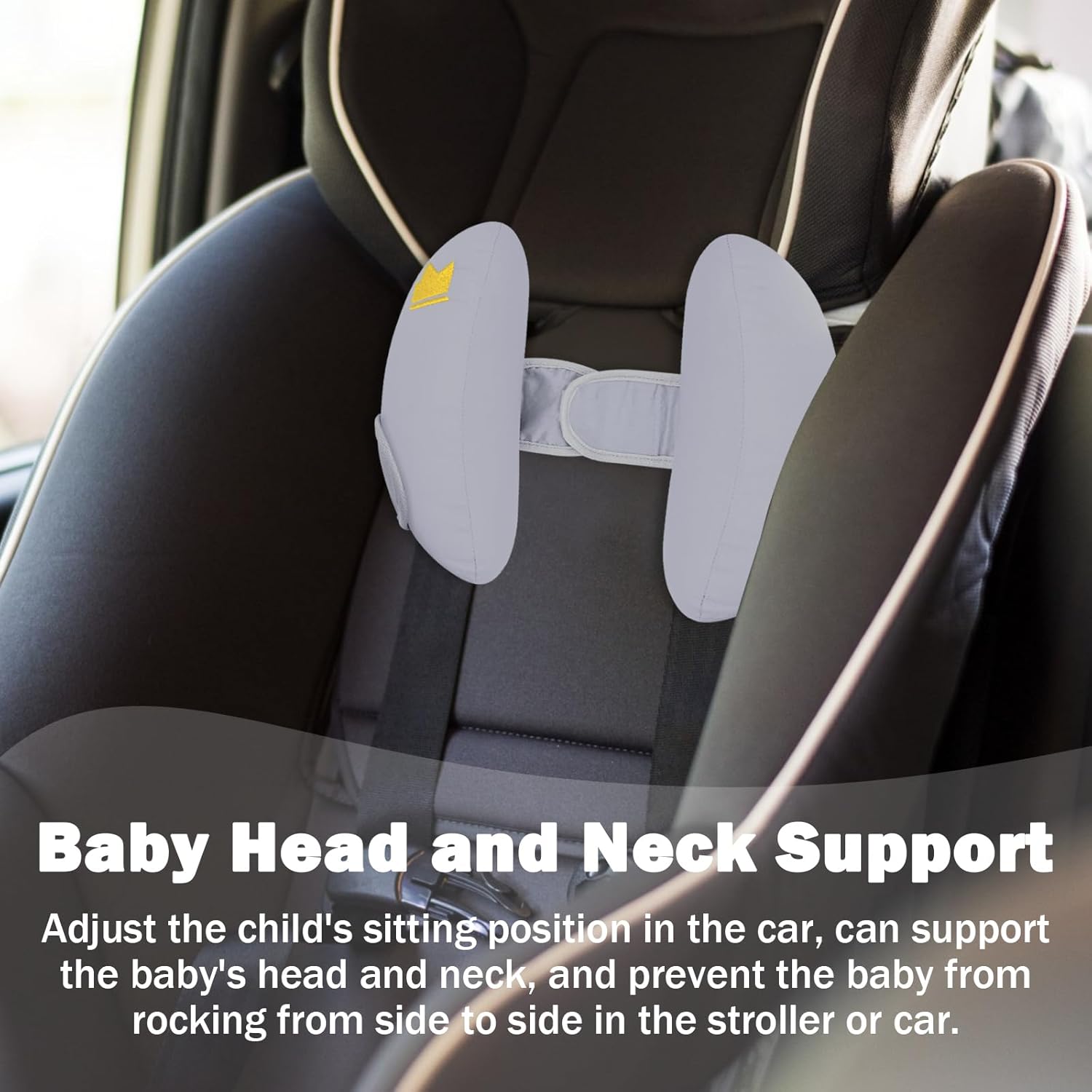 Cochecito de apoyo para la cabeza del asiento de automóvil para bebé, reposacabezas ajustable para asiento de automóvil, plátano en forma de U,