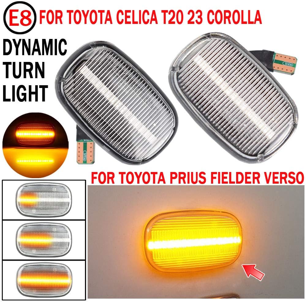 Luz LED de marcador lateral para guardabarros delantero, luz intermitente secuencial que fluye para To-yo-ta, Corolla, Celica, Caldina, Camry,