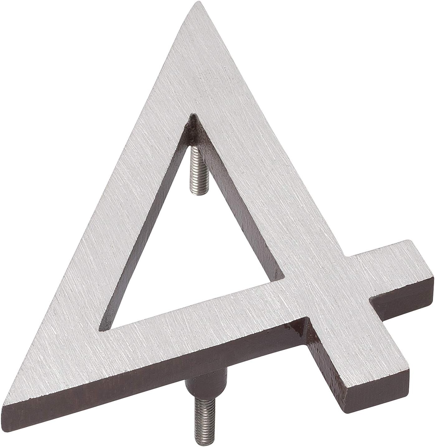 Montague Metal Products MHN-8-F-AC2-4 Números flotantes modernos de aluminio cepillado sólido, 8 pulgadas, níquel satinado recubierto de polvo de