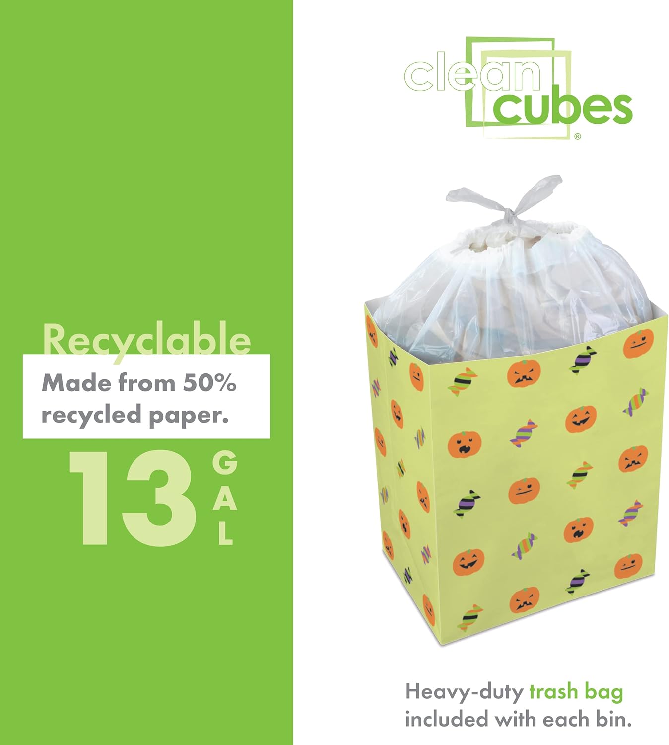 Contenedores de basura desechables de 13 galones (paquete de 3). Contenedores de basura reutilizables y reciclaje para fiestas, eventos y más